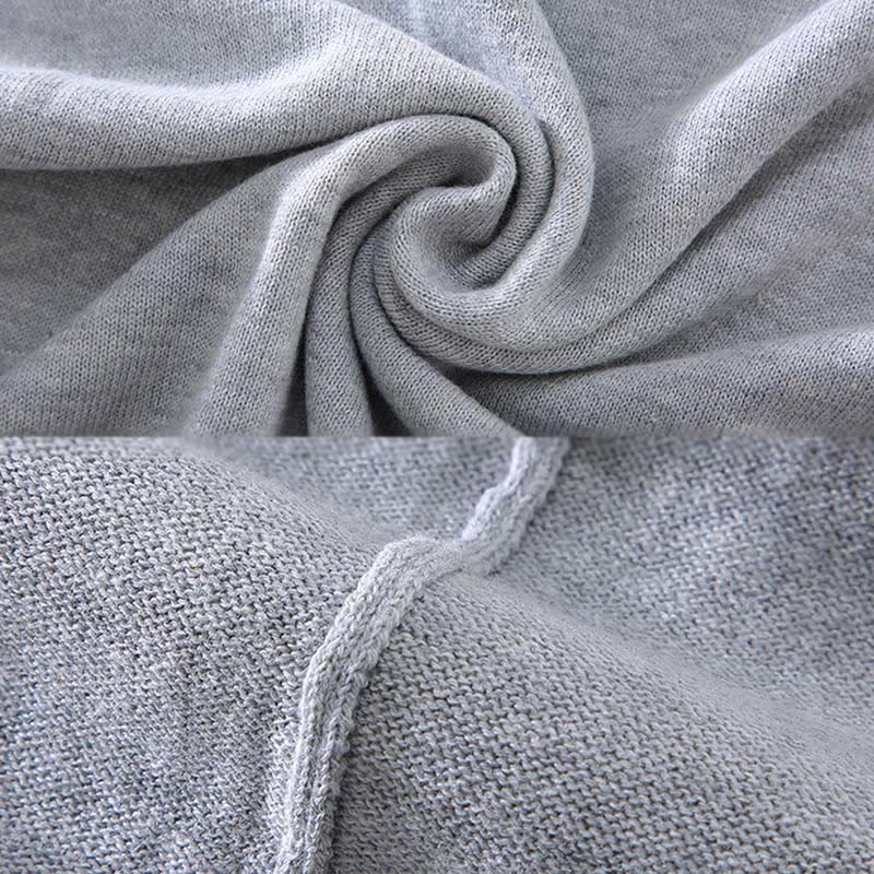 Maglione da uomo a maniche lunghe in cotone con scollo a V, tinta unita e design semplice, motivo Buddha Stones - image 5