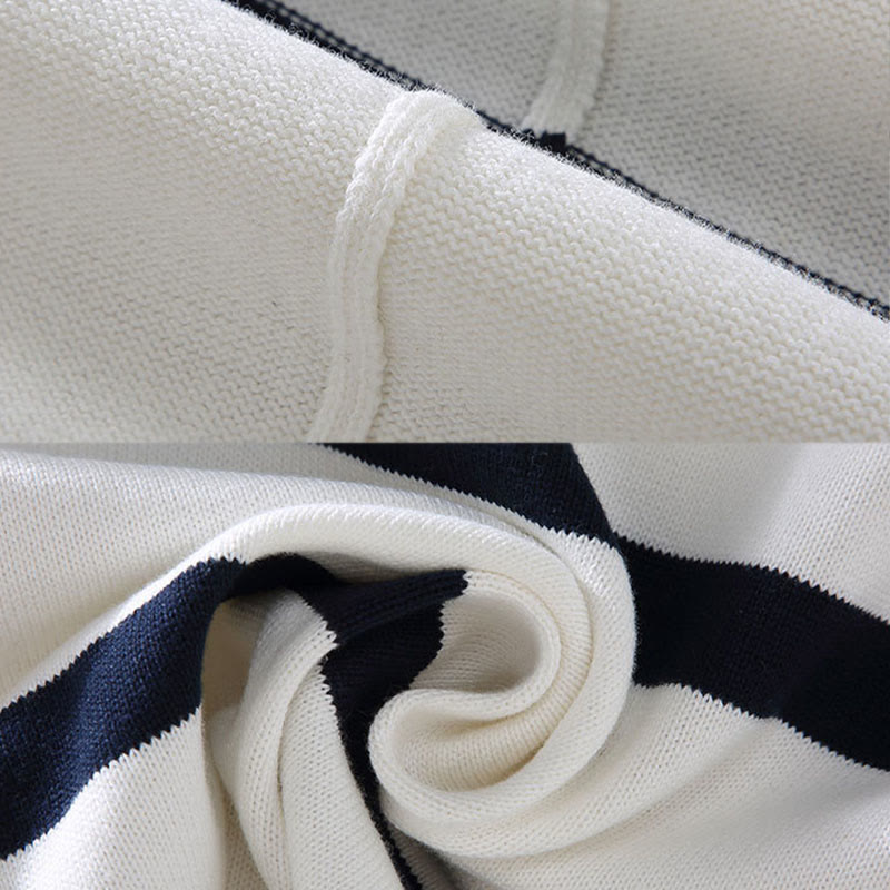 Maglione da uomo in cotone a maniche lunghe con cerniera a mezza lunghezza e strisce a contrasto di colore Buddha Stones - image 6