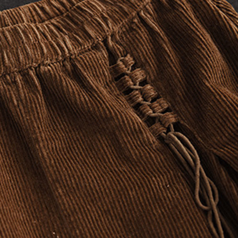 Gonna da donna in velluto a coste di cotone semplice Buddha Stones, lunghezza 7-8, con tasche - image 11