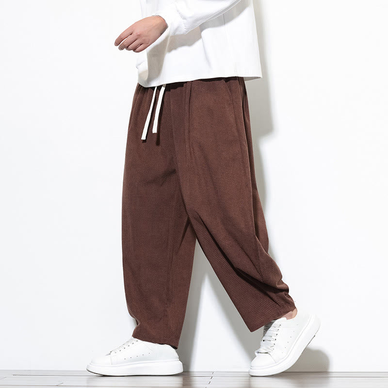 Pantaloni harem da uomo in velluto a coste di puro cotone con tasche, alla caviglia , Buddha Stones - image 27