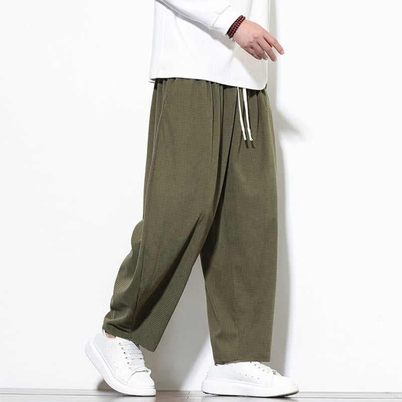 Pantaloni harem da uomo in velluto a coste di puro cotone con tasche, alla caviglia , Buddha Stones - image 2