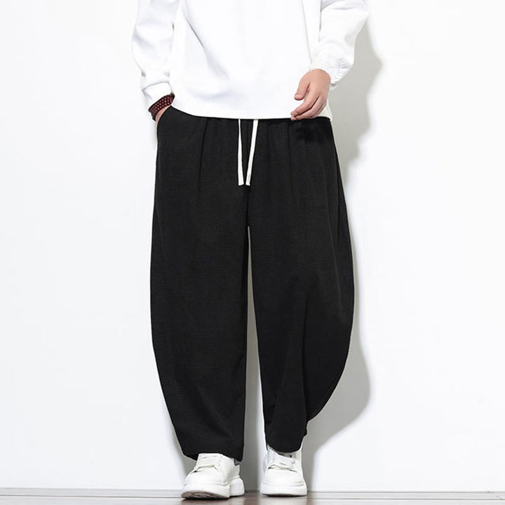 Pantaloni harem da uomo in velluto a coste di puro cotone con tasche, alla caviglia , Buddha Stones - image 17