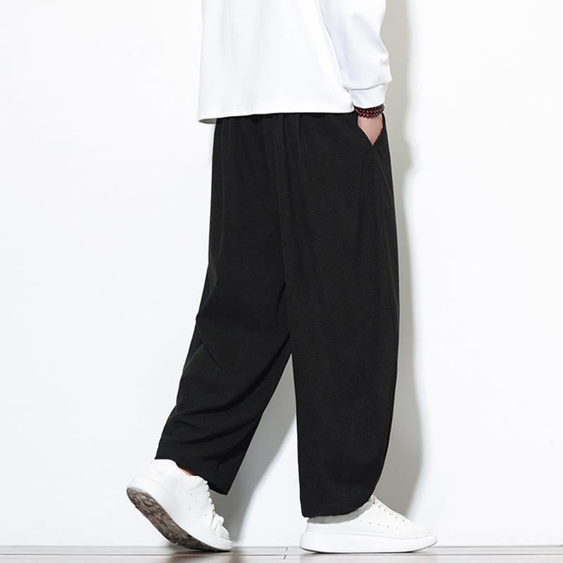 Pantaloni harem da uomo in velluto a coste di puro cotone con tasche, alla caviglia , Buddha Stones - image 23