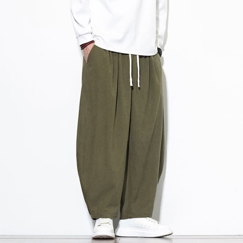 Pantaloni harem da uomo in velluto a coste di puro cotone con tasche, alla caviglia , Buddha Stones - image 5