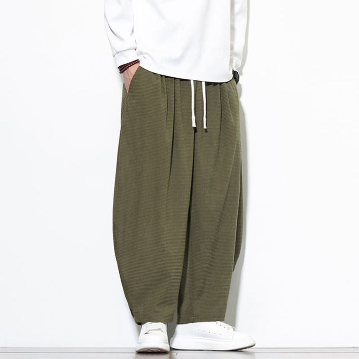Pantaloni harem da uomo in velluto a coste di puro cotone con tasche, alla caviglia , Buddha Stones - image 5