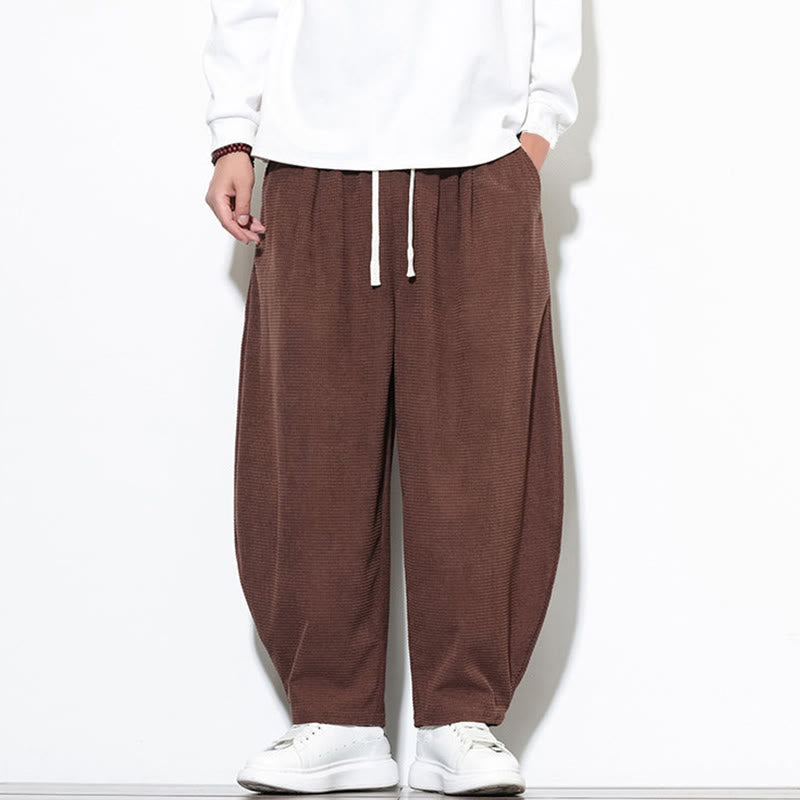 Pantaloni harem da uomo in velluto a coste di puro cotone con tasche, alla caviglia , Buddha Stones - image 28