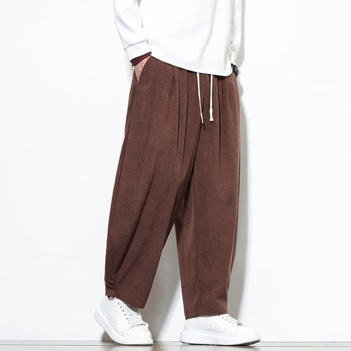 Pantaloni harem da uomo in velluto a coste di puro cotone con tasche, alla caviglia , Buddha Stones - image 31
