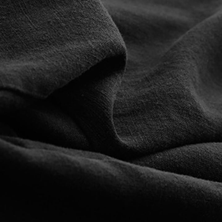 Pantaloni larghi da donna in cotone tinta unita con tasche Buddha Stones - image 4