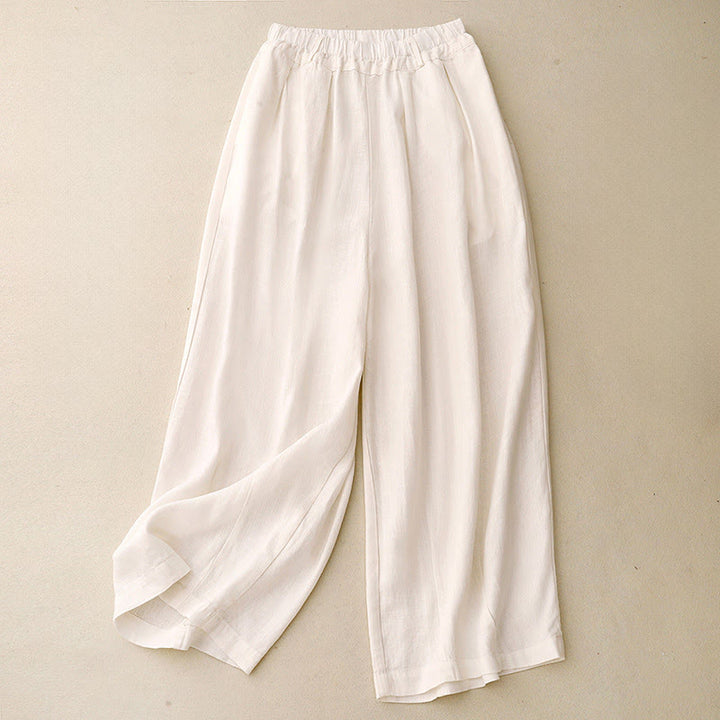 Pantaloni larghi da donna in cotone tinta unita con tasche Buddha Stones - Conchiglia - US8-10, UK/AU12-14, EU40-42 (2XL) - image 6
