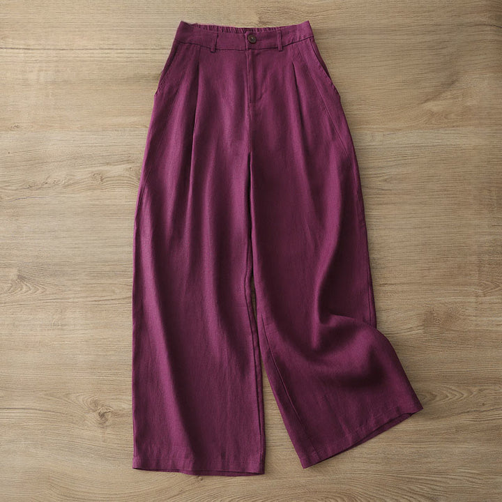 Pantaloni larghi da donna in cotone tinta unita con bottoni e tasche, modello Buddha Stones - Viola - US8-10, UK/AU12-14, EU40-42 (2XL) - image 30