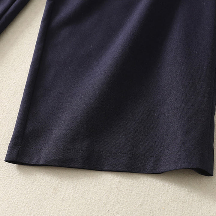 Pantaloni larghi da donna in poliestere con tasche e motivo ricamato con Buddha Stones - image 18