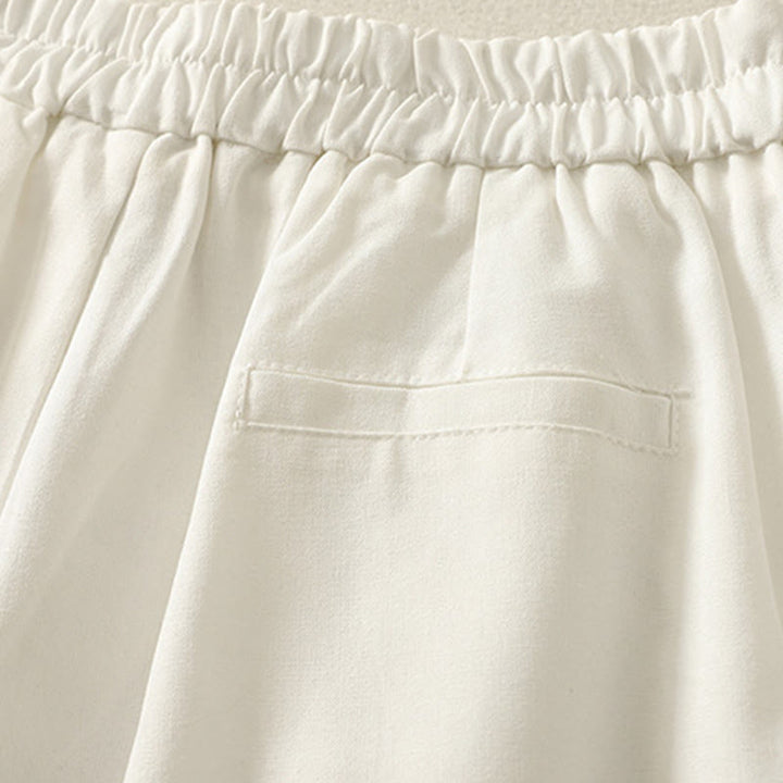 Pantaloni larghi da donna in poliestere con tasche e motivo ricamato con Buddha Stones - image 8
