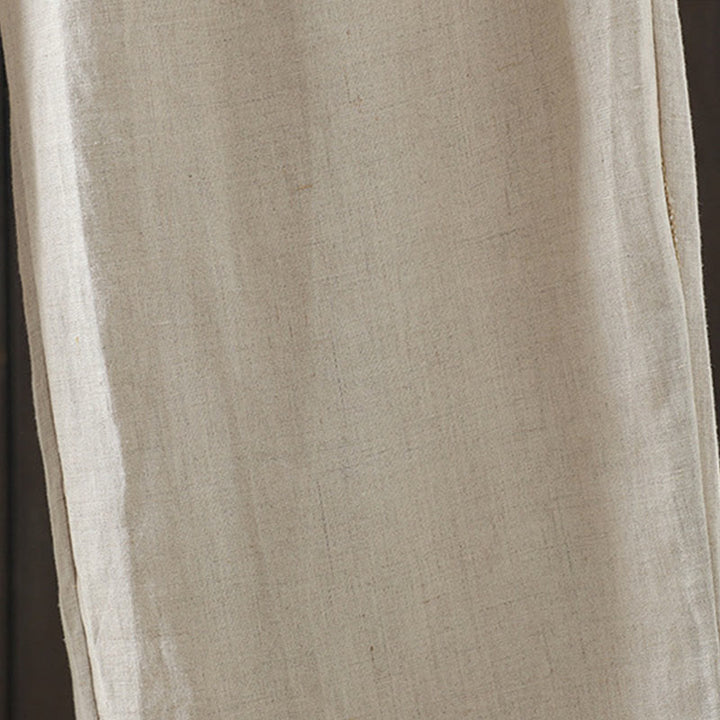 Pantaloni da donna in cotone a gamba dritta con tasche, Buddha Stones, casual, con cuciture colorate - image 6