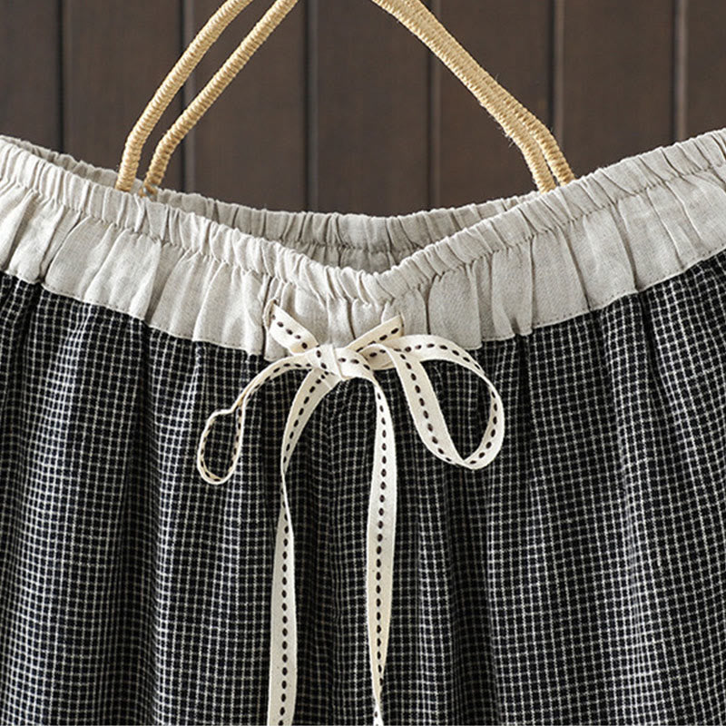 Pantaloni da donna in cotone a gamba dritta con tasche, Buddha Stones, casual, con cuciture colorate - image 12