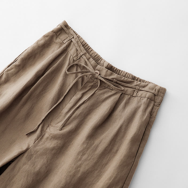 Pantaloni da donna in cotone con tasche, casual e tinta unita , Buddha Stones - image 1