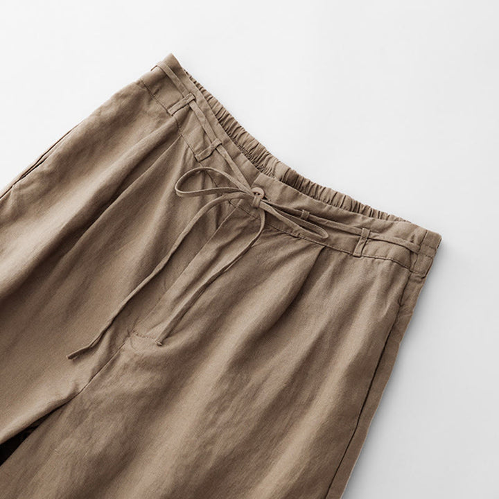 Pantaloni da donna in cotone con tasche, casual e tinta unita , Buddha Stones - image 1