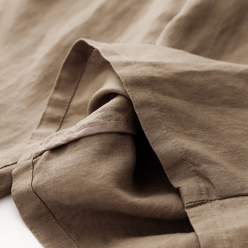 Pantaloni da donna in cotone con tasche, casual e tinta unita , Buddha Stones - image 4