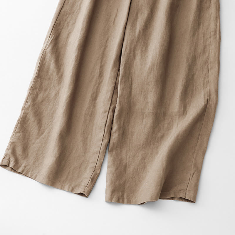 Pantaloni da donna in cotone con tasche, casual e tinta unita , Buddha Stones - image 3