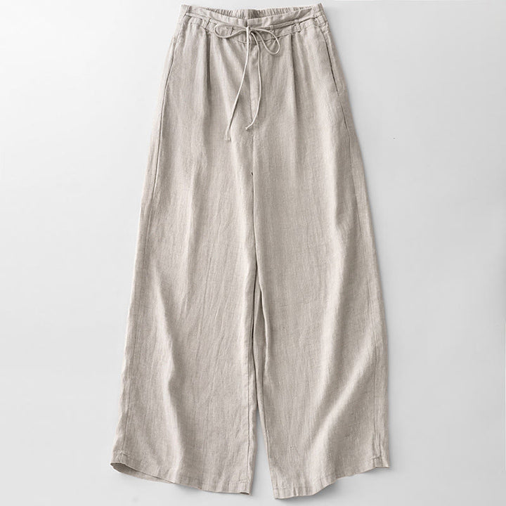 Pantaloni da donna in cotone con tasche, casual e tinta unita , Buddha Stones - Fumo bianco - US8-10, UK/AU12-14, EU40-42 (2XL) - image 14