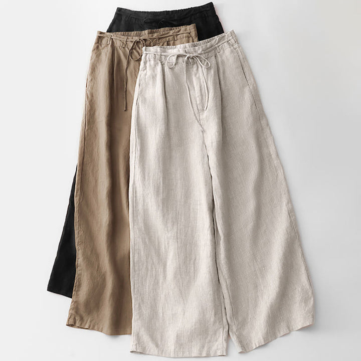 Pantaloni da donna in cotone con tasche, casual e tinta unita , Buddha Stones - image 25