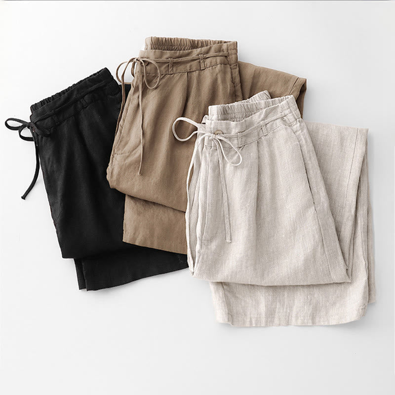 Pantaloni da donna in cotone con tasche, casual e tinta unita , Buddha Stones - image 27