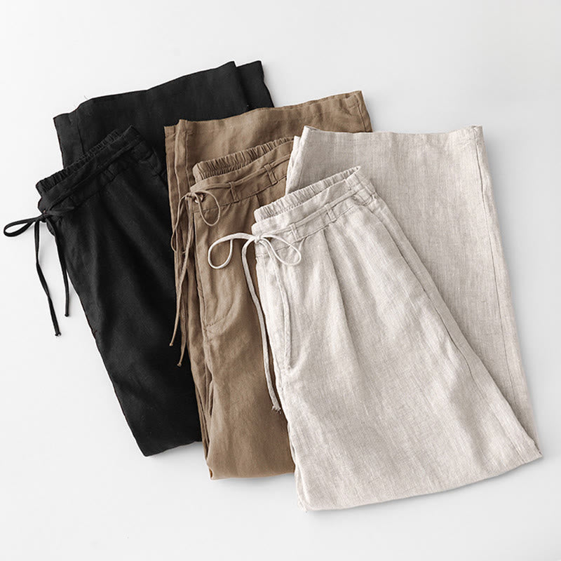 Pantaloni da donna in cotone con tasche, casual e tinta unita , Buddha Stones - image 28