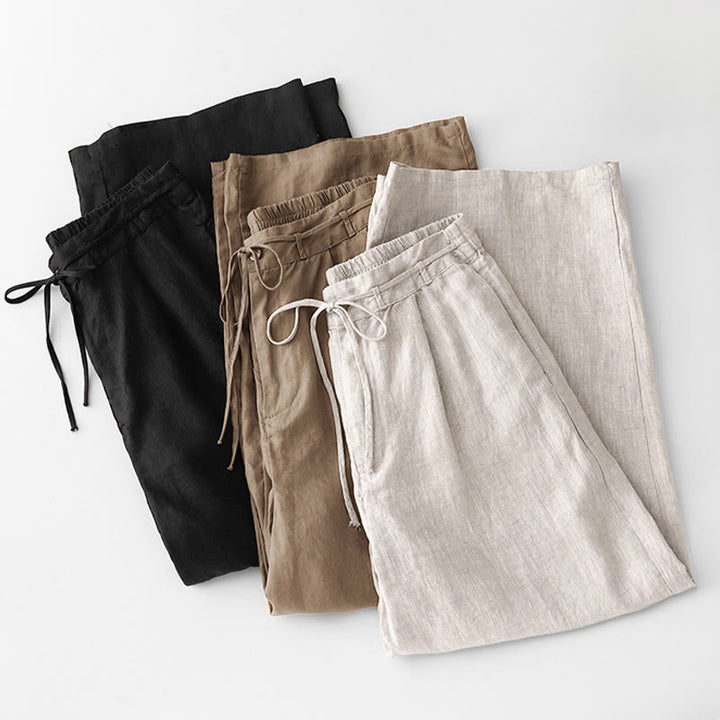 Pantaloni da donna in cotone con tasche, casual e tinta unita , Buddha Stones - image 28