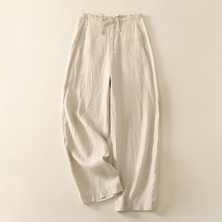 Pantaloni casual da donna in cotone con tasche Buddha Stones, tinta unita - PapayaWhip - US8-10, UK/AU12-14, EU40-42 (2XL) - image 0