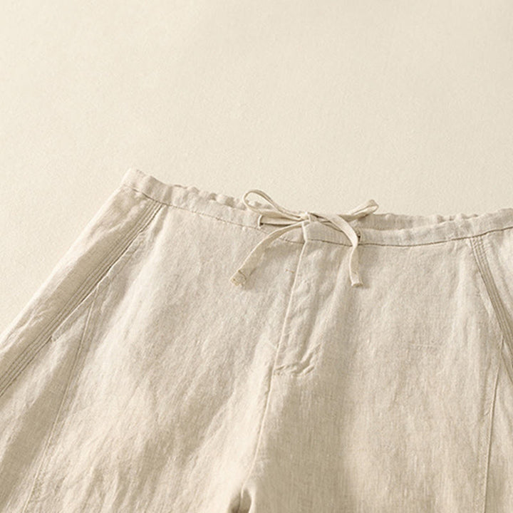 Pantaloni casual da donna in cotone con tasche Buddha Stones, tinta unita - image 1