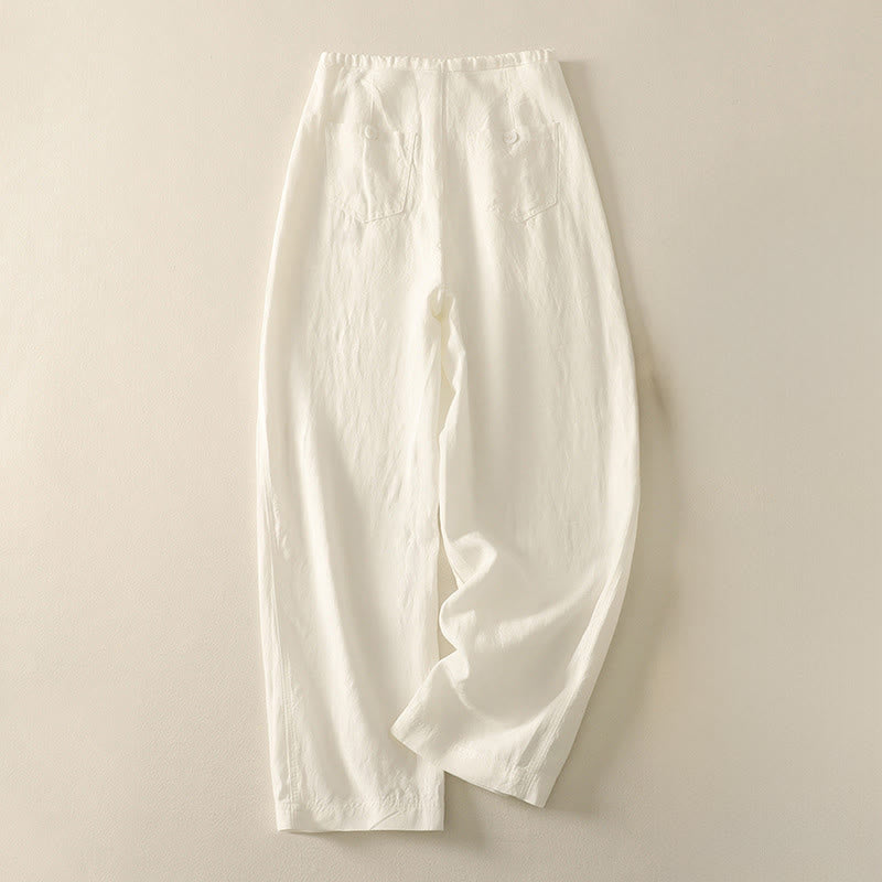 Pantaloni casual da donna in cotone con tasche Buddha Stones, tinta unita - Biancheria - US8-10, UK/AU12-14, EU40-42 (2XL) - image 5