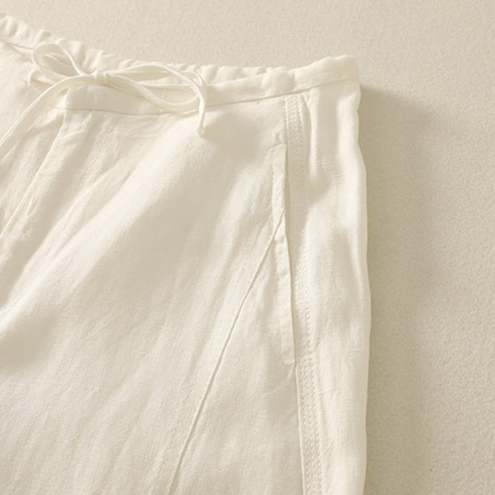 Pantaloni casual da donna in cotone con tasche Buddha Stones, tinta unita - image 6