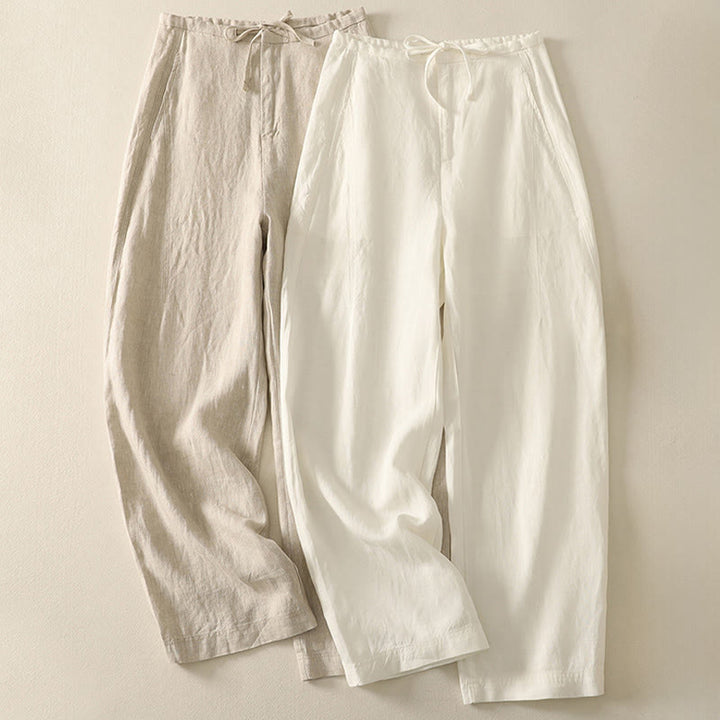 Pantaloni casual da donna in cotone con tasche Buddha Stones, tinta unita - image 13