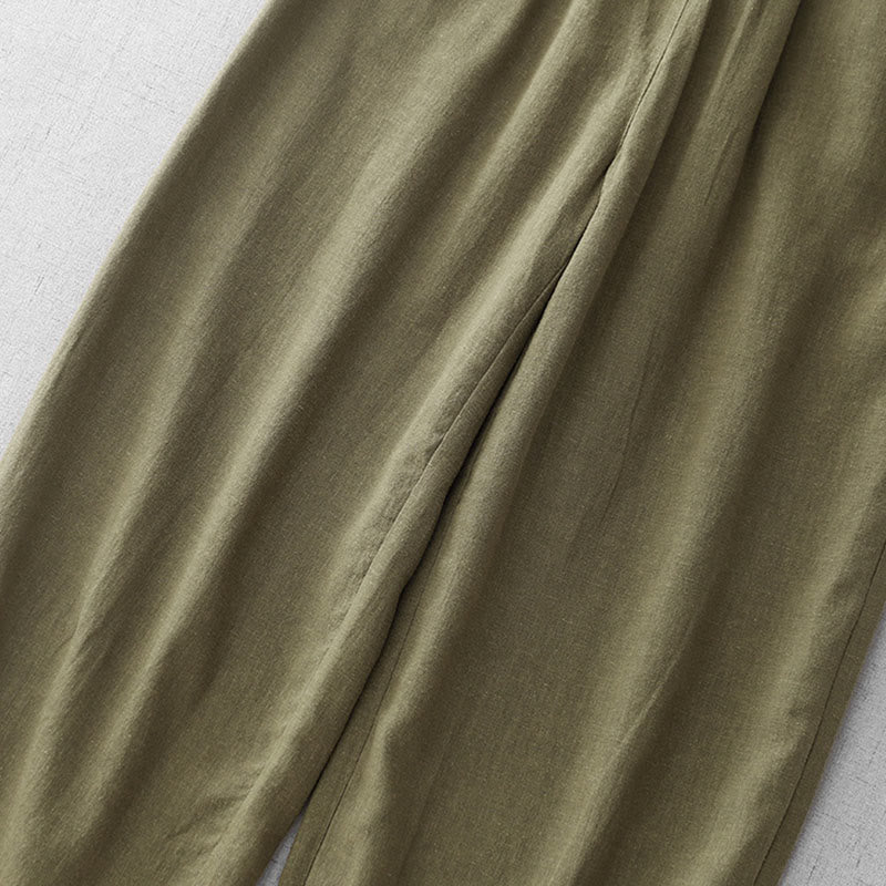 Pantaloni da donna Buddha Stones Casual Plain Rope in cotone, lunghezza 7-8, con tasche - image 5