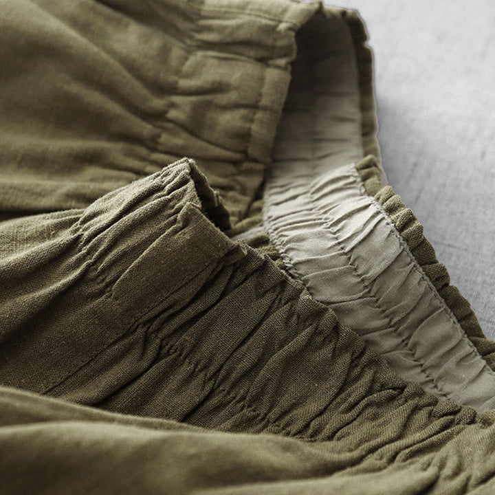 Pantaloni da donna Buddha Stones Casual Plain Rope in cotone, lunghezza 7-8, con tasche - image 3