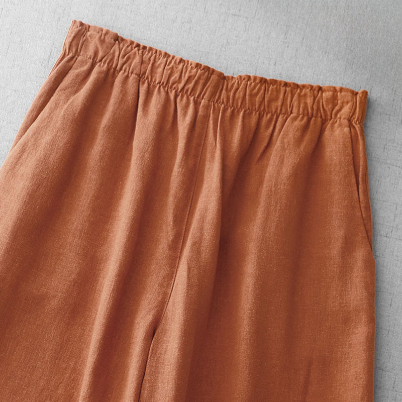 Pantaloni da donna Buddha Stones Casual Plain Rope in cotone, lunghezza 7-8, con tasche - image 10