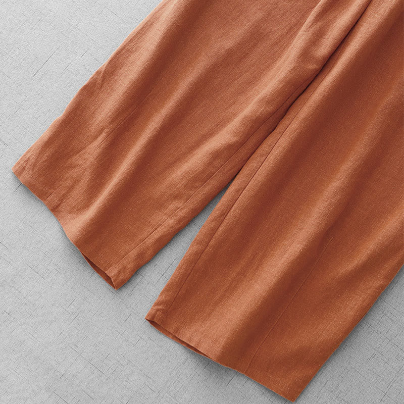 Pantaloni da donna Buddha Stones Casual Plain Rope in cotone, lunghezza 7-8, con tasche - image 15