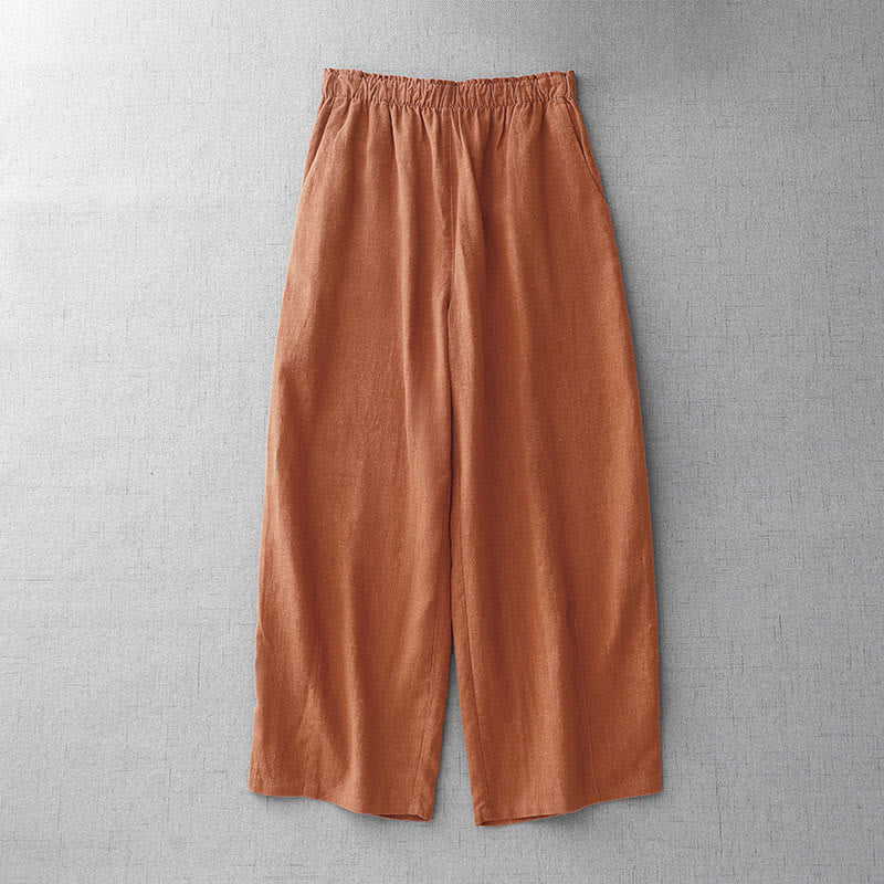 Pantaloni da donna Buddha Stones Casual Plain Rope in cotone, lunghezza 7-8, con tasche - Corallo - US8-10, UK/AU12-14, EU40-42 (2XL) - image 9