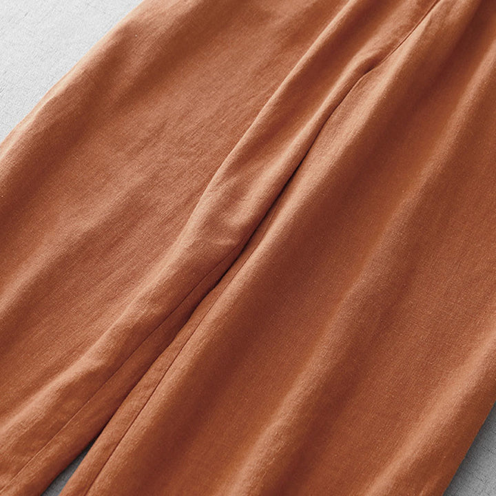 Pantaloni da donna Buddha Stones Casual Plain Rope in cotone, lunghezza 7-8, con tasche - image 13