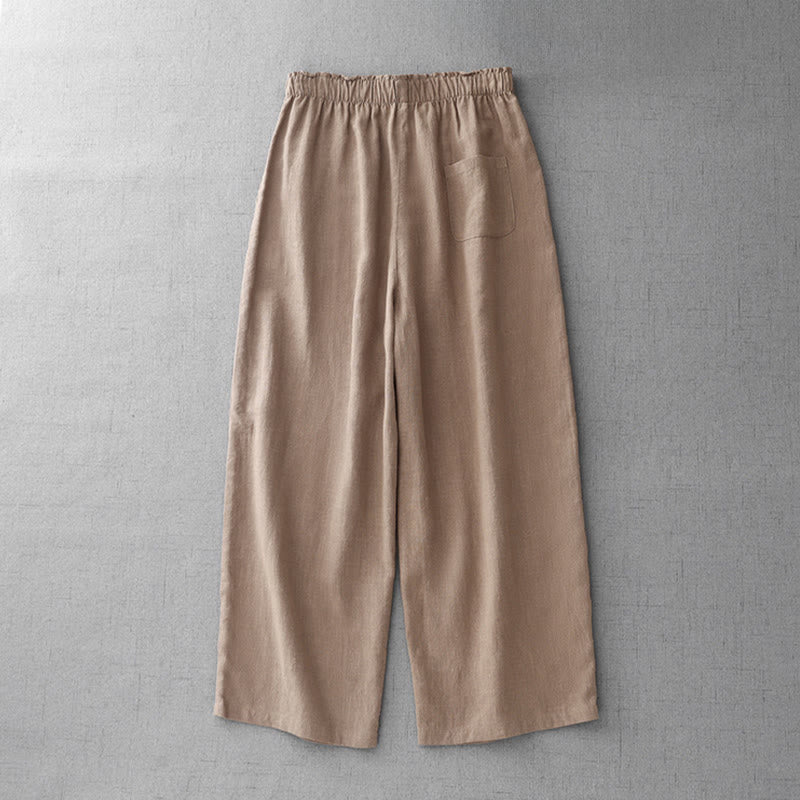 Pantaloni da donna Buddha Stones Casual Plain Rope in cotone, lunghezza 7-8, con tasche - image 17