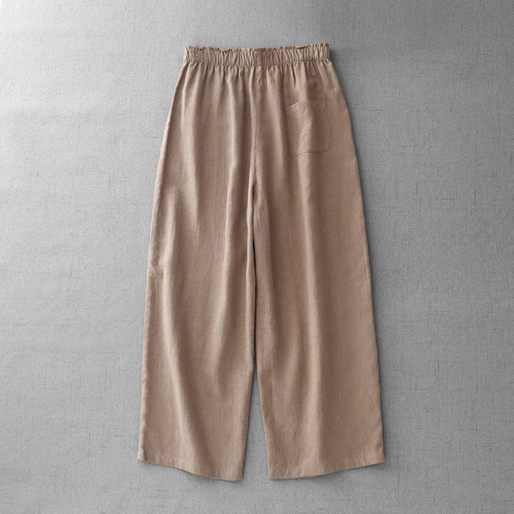 Pantaloni da donna Buddha Stones Casual Plain Rope in cotone, lunghezza 7-8, con tasche - image 17