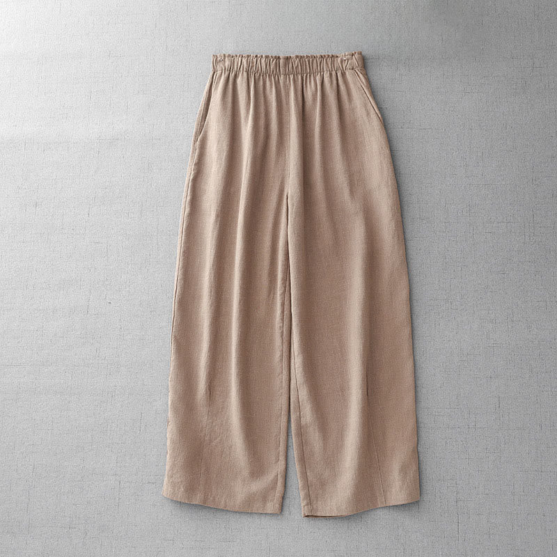 Pantaloni da donna Buddha Stones Casual Plain Rope in cotone, lunghezza 7-8, con tasche - PeachPuff - US8-10, UK/AU12-14, EU40-42 (2XL) - image 16