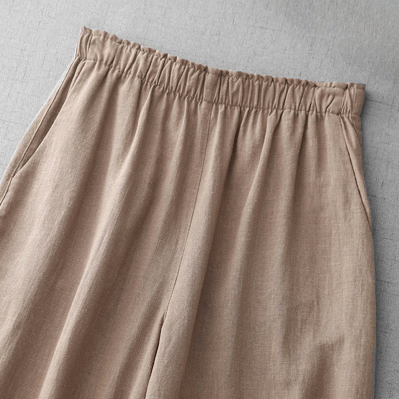 Pantaloni da donna Buddha Stones Casual Plain Rope in cotone, lunghezza 7-8, con tasche - image 22