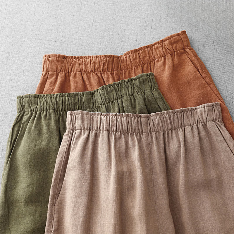 Pantaloni da donna Buddha Stones Casual Plain Rope in cotone, lunghezza 7-8, con tasche - image 24