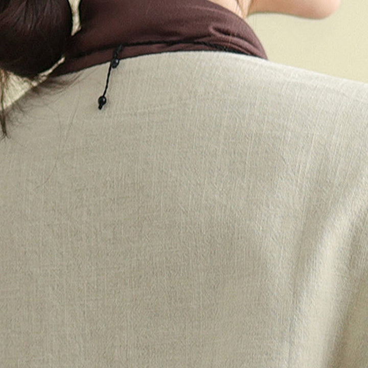 Giacca da donna in cotone con scollo rotondo e maniche lunghe Buddha Stones con tasche - image 7