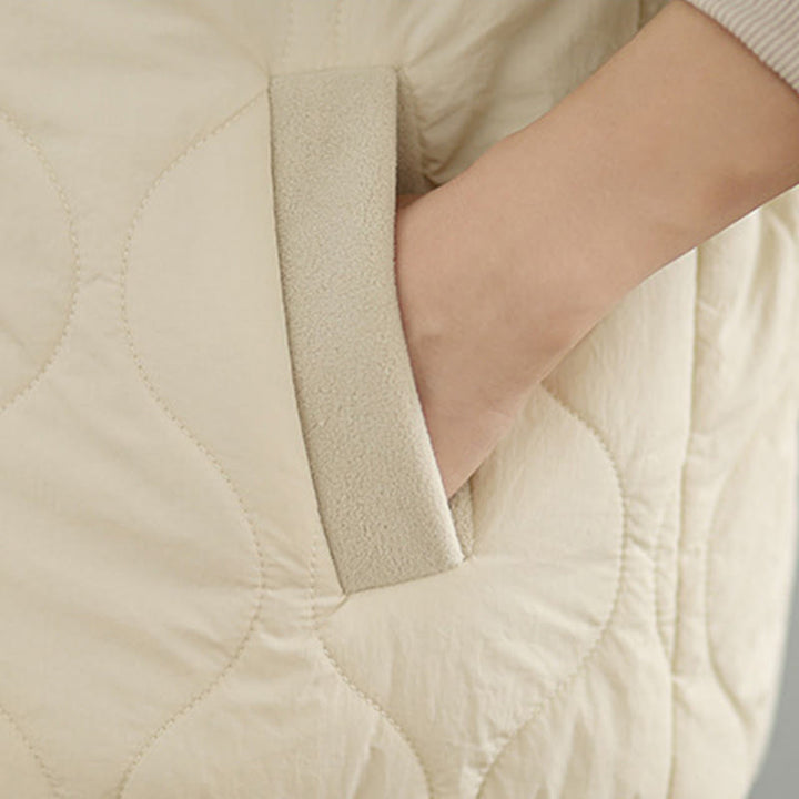 Giacca da donna in cotone con cappuccio caldo e spesso a maniche lunghe Buddha Stones con tasche - image 4