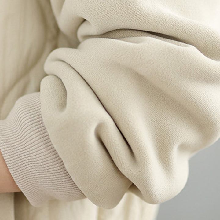 Giacca da donna in cotone con cappuccio caldo e spesso a maniche lunghe Buddha Stones con tasche - image 8