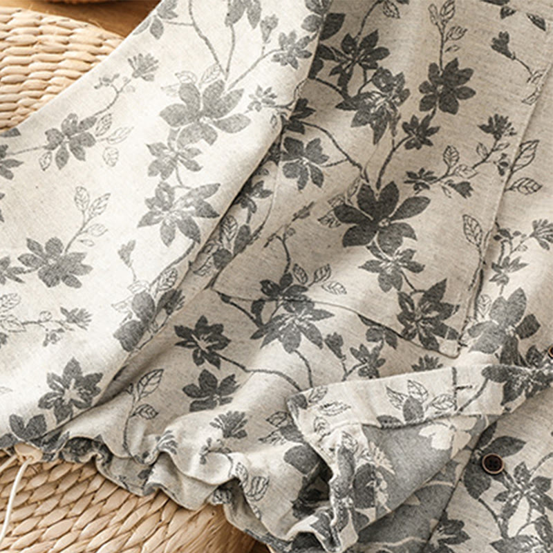 Camicia casual da donna in poliestere a maniche lunghe con motivo stampato Buddha Stones - image 6