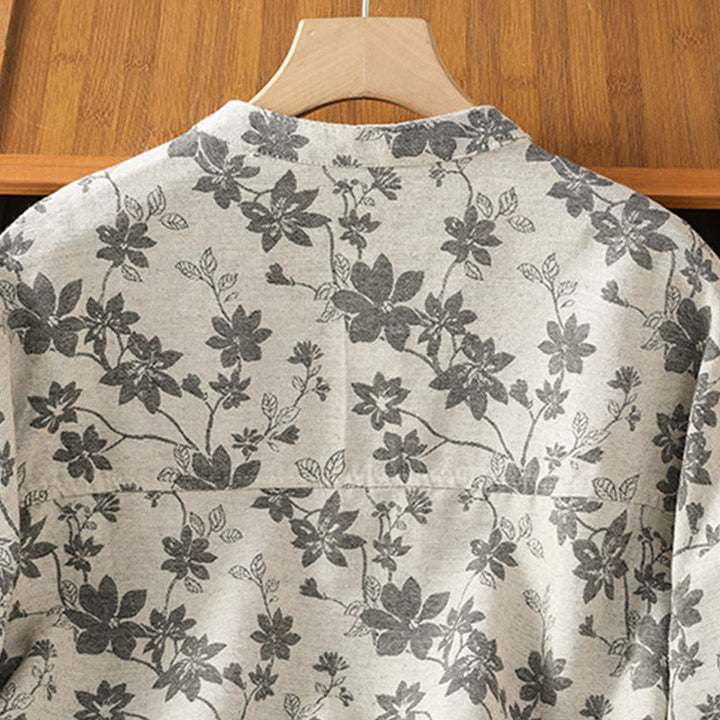 Camicia casual da donna in poliestere a maniche lunghe con motivo stampato Buddha Stones - image 3