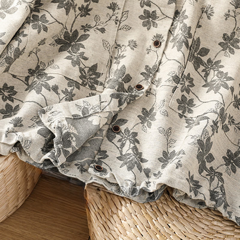 Camicia casual da donna in poliestere a maniche lunghe con motivo stampato Buddha Stones - image 8