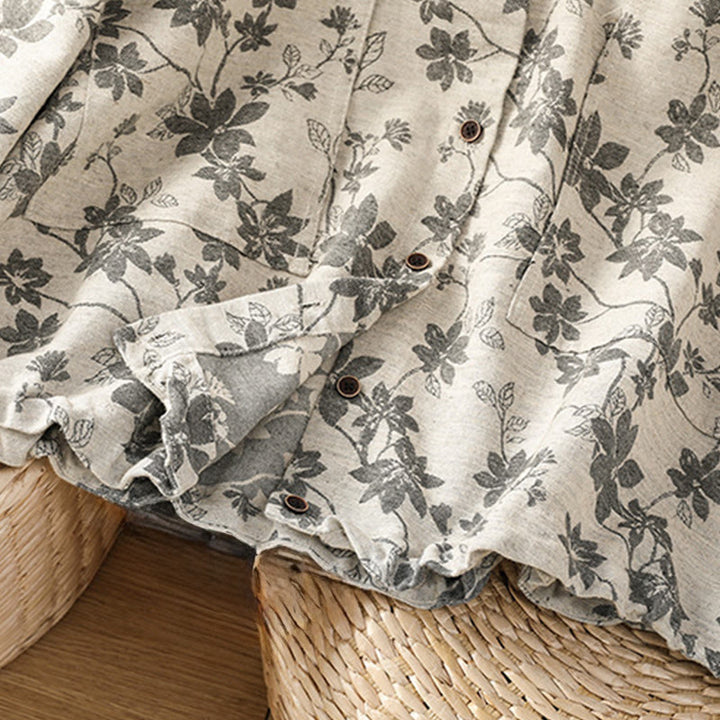 Camicia casual da donna in poliestere a maniche lunghe con motivo stampato Buddha Stones - image 8